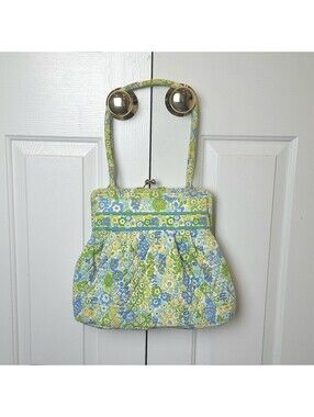 Vera Bradley Eloise Retired English Meadow Kisslock Shoulder Bag Handbag Purse